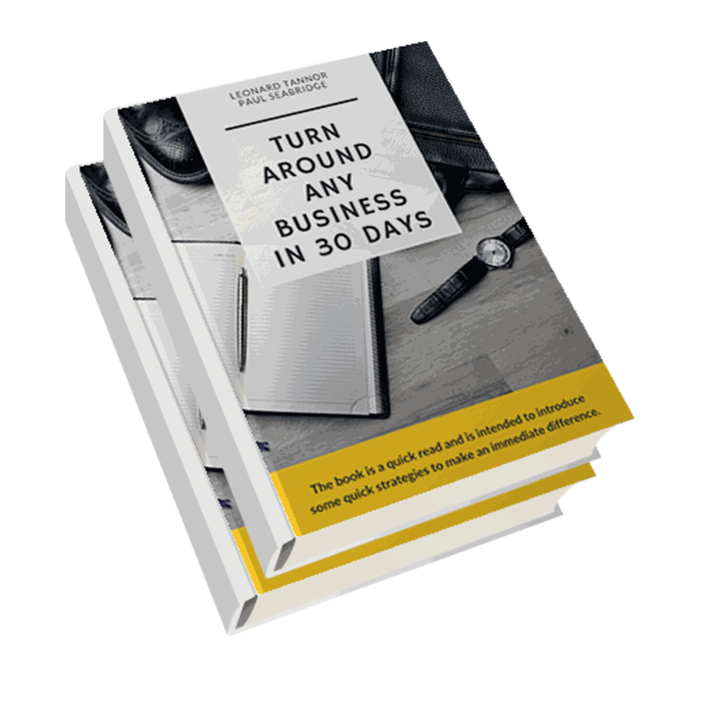 Two copies of Turn Around Any Business in 30 Days by Leonard Tannor and Paul Seabridge